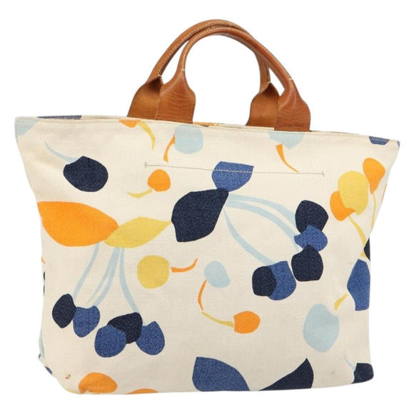Miu Miu Handtasche Canvas Weiß Gold Auth bs35192