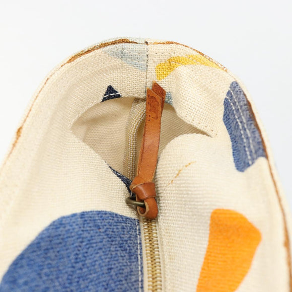 Miu Miu Handtasche Canvas Weiß Gold Auth bs35192