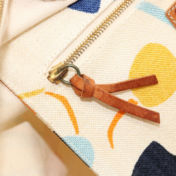 Miu Miu Handtasche Canvas Weiß Gold Auth bs35192