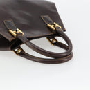 FENDI Hand Bag Leather Brown Gold Auth bs35193-8