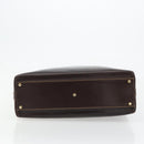 FENDI Hand Bag Leather Brown Gold Auth bs35193-6