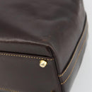 FENDI Hand Bag Leather Brown Gold Auth bs35193-10