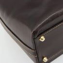 FENDI Hand Bag Leather Brown Gold Auth bs35193-16