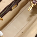 FENDI Hand Bag Leather Brown Gold Auth bs35193-11