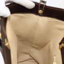 FENDI Hand Bag Leather Brown Gold Auth bs35193-22