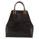 FENDI Hand Bag Leather Brown Gold Auth bs35193-13