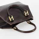 FENDI Hand Bag Leather Brown Gold Auth bs35193-7