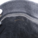 CHANEL Tote Bag Caviar Skin Black Gold CC Auth bs35194-14