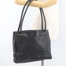 CHANEL Tote Bag Caviar Skin Black Gold CC Auth bs35194-24