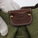 BURBERRY Blue Label Hand Bag straw Green Auth bs35195-17