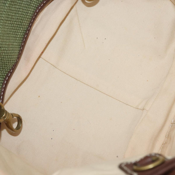 BURBERRY Blue Label Hand Bag straw Green Auth bs35195