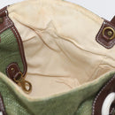 BURBERRY Blue Label Hand Bag straw Green Auth bs35195-18
