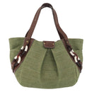 BURBERRY Blue Label Hand Bag straw Green Auth bs35195-13