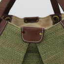 BURBERRY Blue Label Hand Bag straw Green Auth bs35195-3