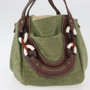 BURBERRY Blue Label Hand Bag straw Green Auth bs35195-5