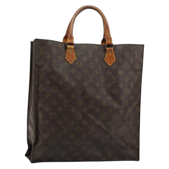 LOUIS VUITTON Monogram Sac Plat Hand Bag M51140 LV Auth bs35196