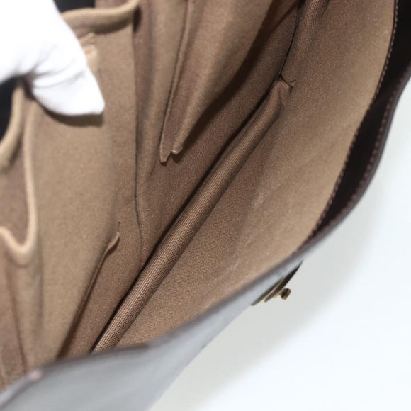 LOUIS VUITTON Utah Apash Aktetas Leer Bruin M95452 LV Auth bs35204
