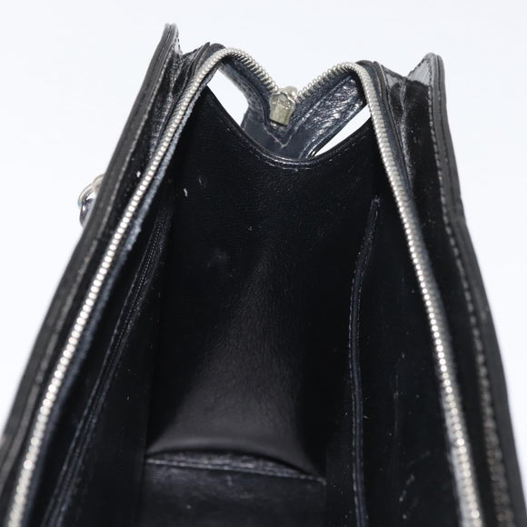 CHANEL Matelasse Chain Hand Bag Patent leather Black Silver CC Auth bs35206