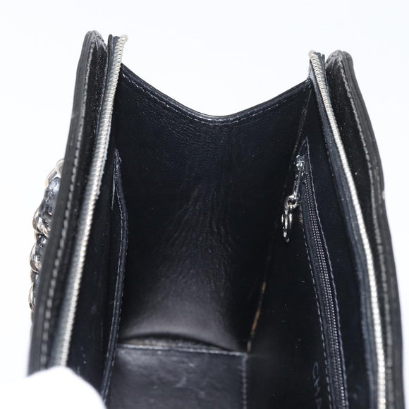 CHANEL Matelasse Chain Hand Bag Patent leather Black Silver CC Auth bs35206
