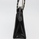 CHANEL Matelasse Chain Hand Bag Patent leather Black Silver CC Auth bs35206-3