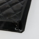 CHANEL Matelasse Chain Tote Bag Patent leather Black Gold CC Auth bs35207-8