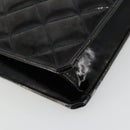 CHANEL Matelasse Chain Tote Bag Patent leather Black Gold CC Auth bs35207-17