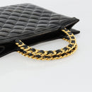 CHANEL Matelasse Chain Tote Bag Patent leather Black Gold CC Auth bs35207-7