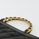CHANEL Matelasse Chain Tote Bag Patent leather Black Gold CC Auth bs35207-14