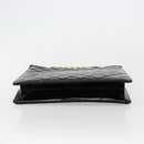 CHANEL Matelasse Chain Tote Bag Patent leather Black Gold CC Auth bs35207-5
