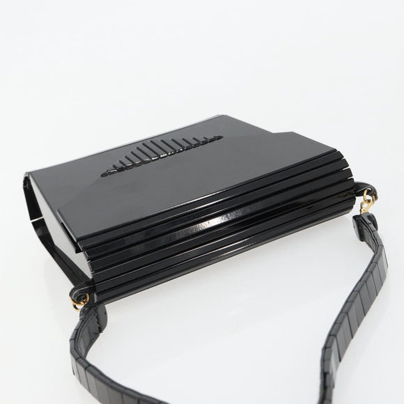 Gianni Versace Shoulder Bag plastic Black Auth bs35208