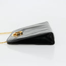Salvatore Ferragamo Gancini Chain Bag Patent leather Black Gold Auth bs35209-4