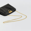 Salvatore Ferragamo Gancini Chain Bag Patent leather Black Gold Auth bs35209-7