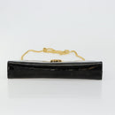 Salvatore Ferragamo Gancini Chain Bag Patent leather Black Gold Auth bs35209-5