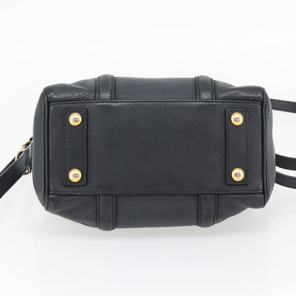 LOUIS VUITTON SC Bag PM Shoulder Bag Leather 2way Black M94694 LV Auth bs35210