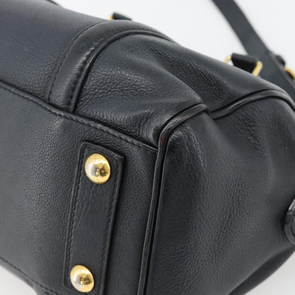 LOUIS VUITTON SC Bag PM Shoulder Bag Leather 2way Black M94694 LV Auth bs35210