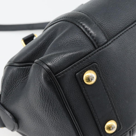 LOUIS VUITTON SC Bag PM Shoulder Bag Leather 2way Black M94694 LV Auth bs35210