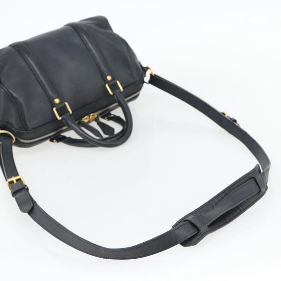 LOUIS VUITTON SC Bag PM Shoulder Bag Leather 2way Black M94694 LV Auth bs35210