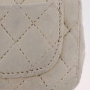 CHANEL Mini Mini Matelasse Chain Pouch Lamb Skin White Gold CC Auth bs35212-10