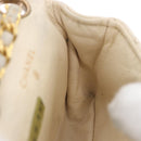 CHANEL Mini Mini Matelasse Chain Pouch Lamb Skin White Gold CC Auth bs35212-19