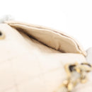 CHANEL Mini Mini Matelasse Chain Pouch Lamb Skin White Gold CC Auth bs35212-21