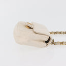 CHANEL Mini Mini Matelasse Chain Pouch Lamb Skin White Gold CC Auth bs35212-3