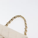CHANEL Mini Mini Matelasse Chain Pouch Lamb Skin White Gold CC Auth bs35212-8