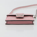 FENDI Schoudertasje Leer Roze Zilver Authentiek bs35213A-5