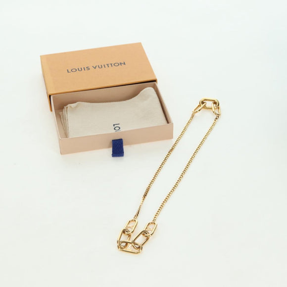 LOUIS VUITTON Chain Collier Signature Necklace metal Gold M00324 Auth bs35219M