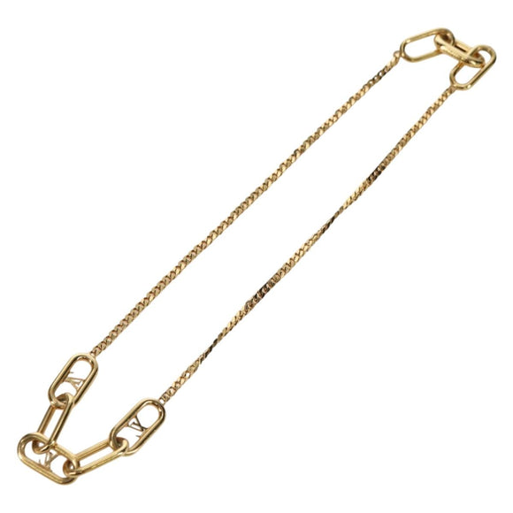 LOUIS VUITTON Chain Collier Signature Necklace metal Gold M00324 Auth bs35219M