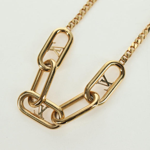 LOUIS VUITTON Chain Collier Signature Necklace metal Gold M00324 Auth bs35219M