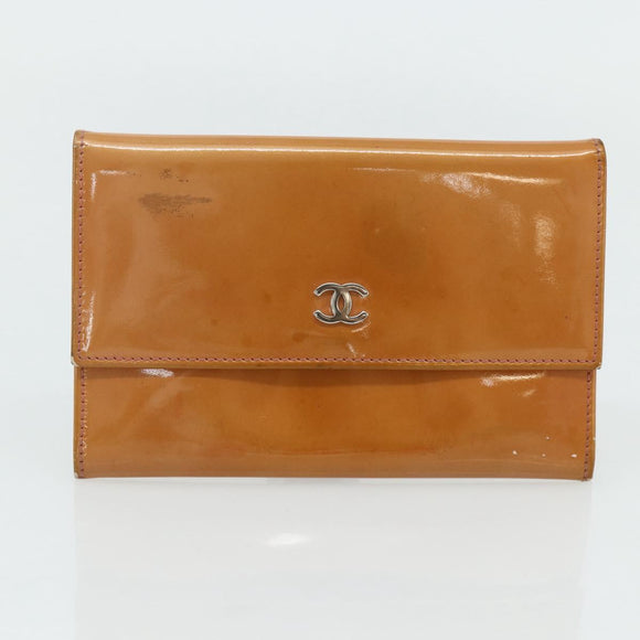 CHANEL Wallet Leather 4 Set Orange Pink black CC Auth bs35220