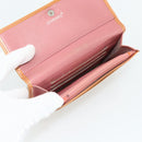 CHANEL Wallet Leather 4 Set Orange Pink black CC Auth bs35220-20