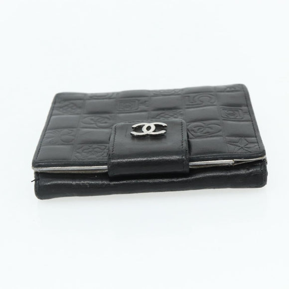 CHANEL Wallet Leather 4 Set Orange Pink black CC Auth bs35220