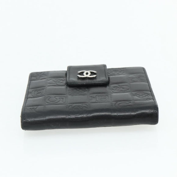 CHANEL Wallet Leather 4 Set Orange Pink black CC Auth bs35220